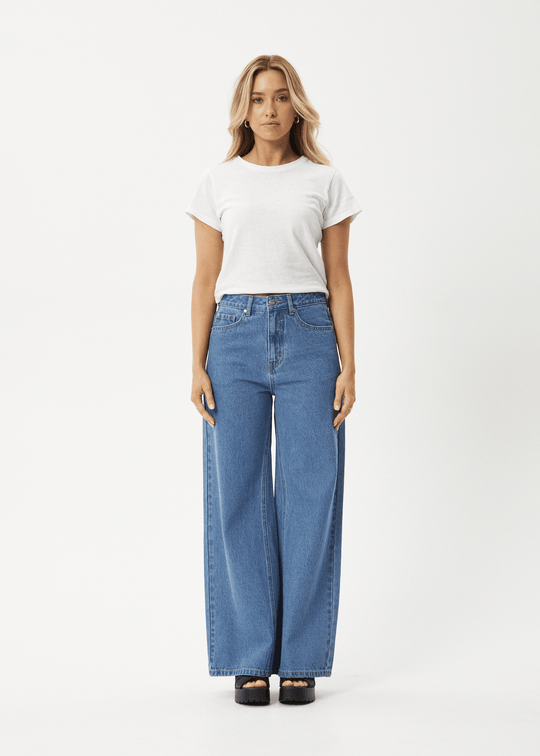 Gigi - Hemp Denim Flared Leg Jean - Worn Blue
