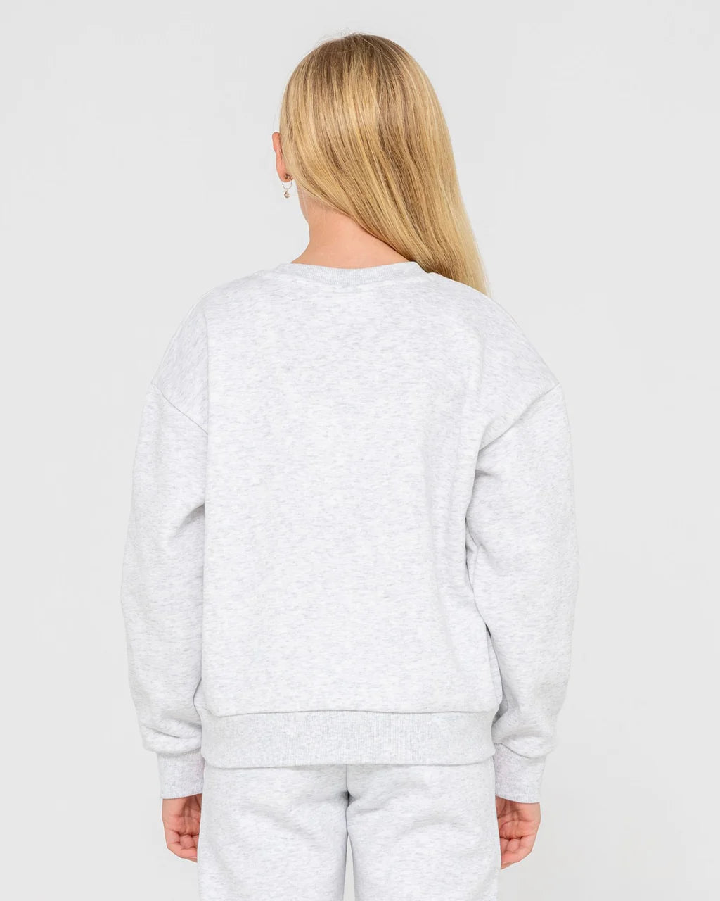 GIRLS TEAM VARSITY CREW FLEECE - RustyFTG0890-ECRU MARLE-8