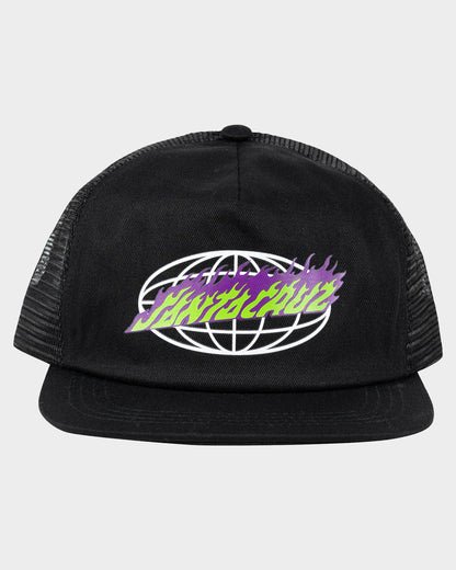 Global Flame Strip Trucker Cap - Santa CruzSB324 - HW04 - BLK - Black - OSFM