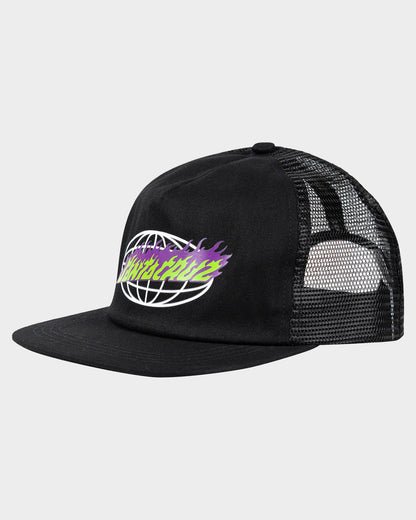 Global Flame Strip Trucker Cap - Santa CruzSB324 - HW04 - BLK - Black - OSFM