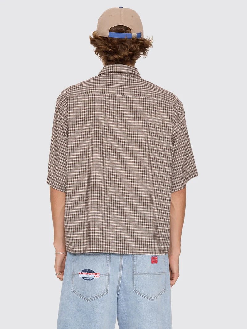Globo Box Crop Short Sleeve Shirt -WorshipPH26-204C-Brown-S