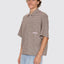 Globo Box Crop Short Sleeve Shirt -WorshipPH26-204C-Brown-S