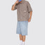 Globo Box Crop Short Sleeve Shirt -WorshipPH26-204C-Brown-S