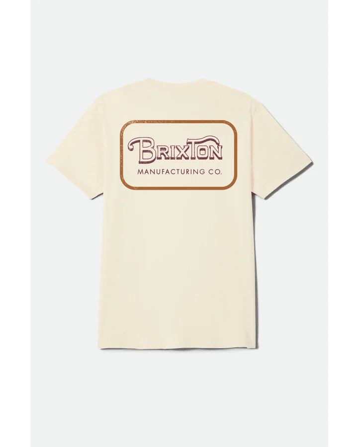GRADE S/S STND TEE -Brixton16411-CREAM/BURGUNDY/RUST-S