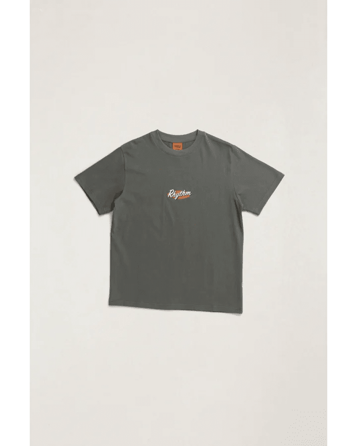 HALLMARK HEAVY VINTAGE EMBROIDERED SS T-SHIRT -Rhythm0726M-CT06-SILVER PINE-S