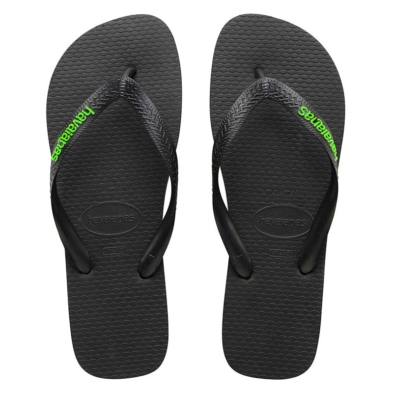 Havaianas Rubber Logo Black/Neon Green - Aqueo7891224467495-PTO/VD NEON-39-40