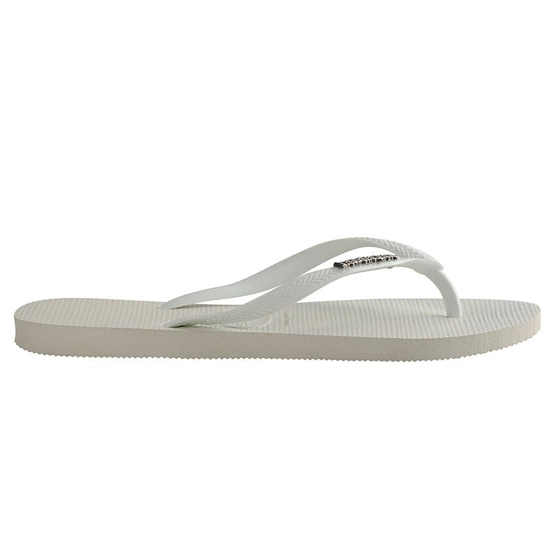 Havaianas Slim Metal Logo White/Silver - HavaianasHSLS0535-Branco/Prata-35to36