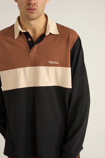 Hayes LS Rugby Polo - Rhythm0425M - CT08 - BLK - Black - L