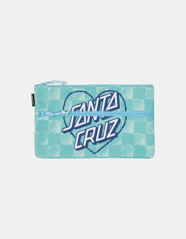 HEART DOT HOLLOW PENCIL CASE - Santa CruzSG225 - SG01 - AQUA CHECK