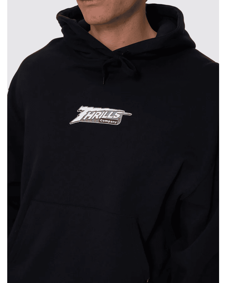 Heavy Voltage Slouch Pull On Cropped Hood - ThrillsTA26-267B-Black-S