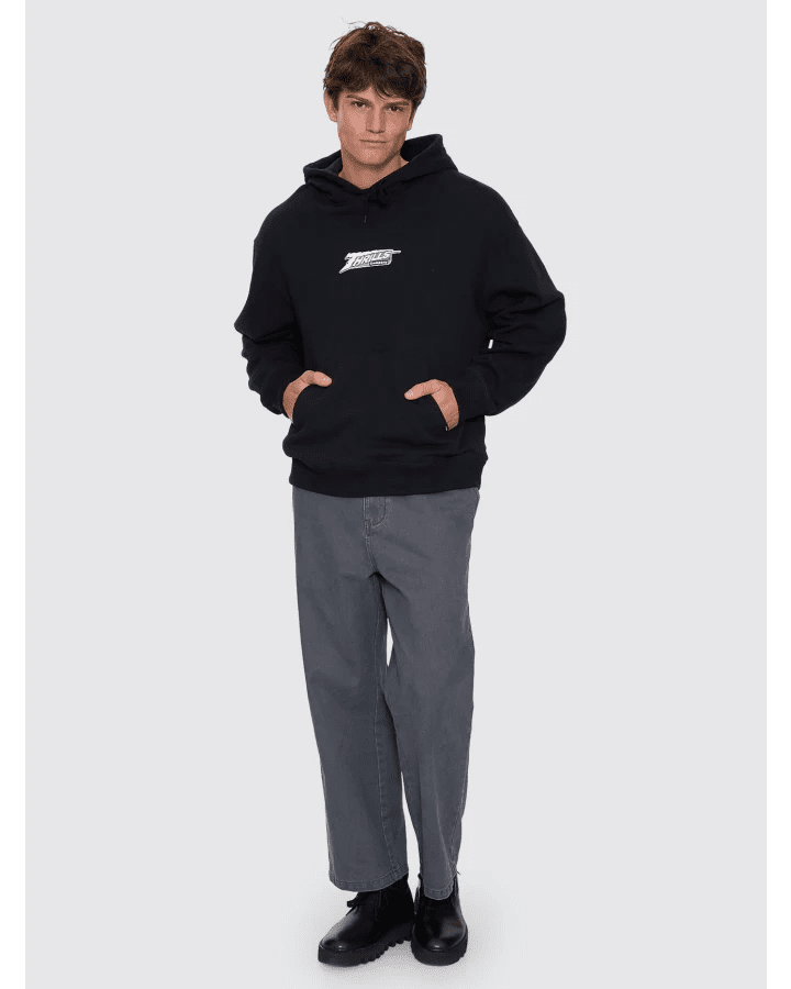 Heavy Voltage Slouch Pull On Cropped Hood - ThrillsTA26-267B-Black-S