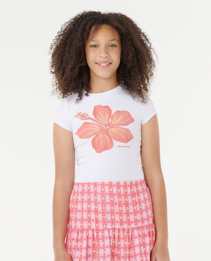 HIBISCUS TEE - GIRL - Rip Curl057GTE - WHITE - 8