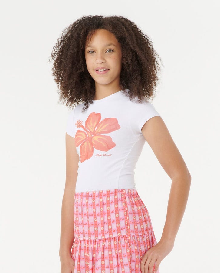 HIBISCUS TEE - GIRL - Rip Curl057GTE - WHITE - 8