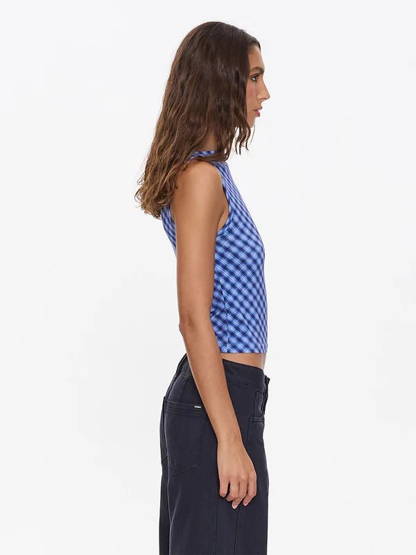 High Speed Check Tank Navy - Thrills210000180723