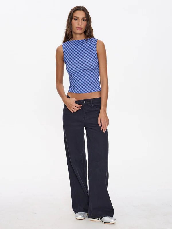 High Speed Check Tank Navy - Thrills210000180723