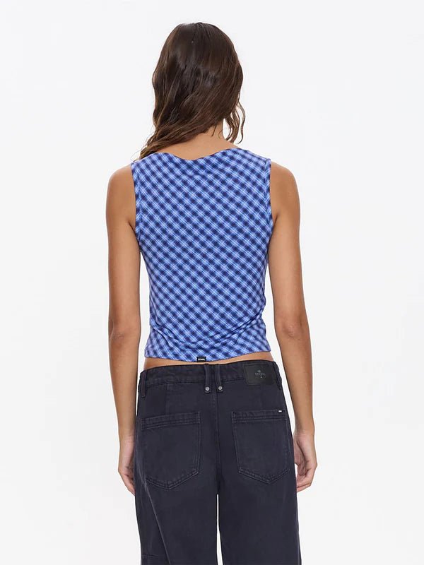 High Speed Check Tank Navy - Thrills210000180723