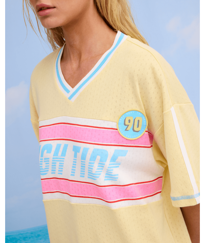 HIGH TIDE TEE -RoxyURJZT04018-LEMON DROP-XS