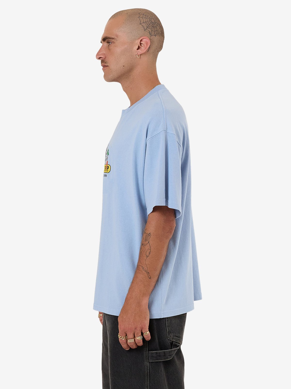 Home Grown Oversized Tee - WorshipPH25 - 126E - S - Bell Air Blue