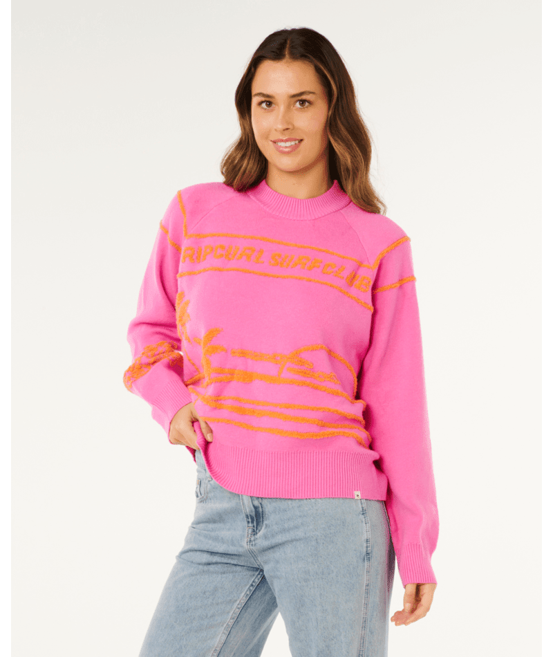 HOTEL MALIBU JACQUARD CREW - Rip Curl03JWKN-SUPER PINK-2XS
