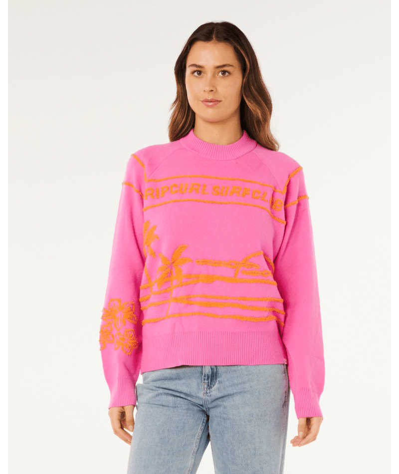 HOTEL MALIBU JACQUARD CREW - Rip Curl03JWKN-SUPER PINK-2XS