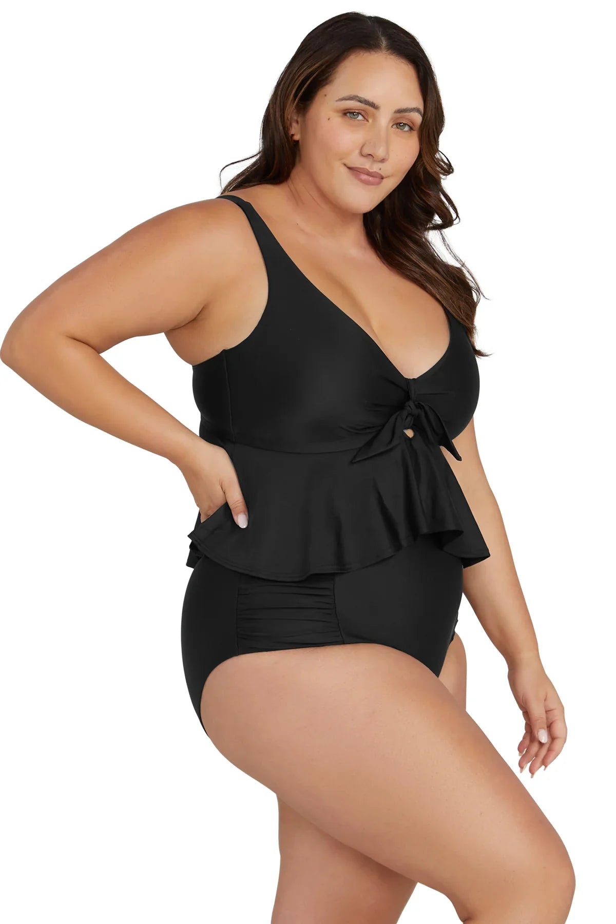 Hues Chagall Midriff Bikini Top - Artesandsat3821p - blk - Black - 16