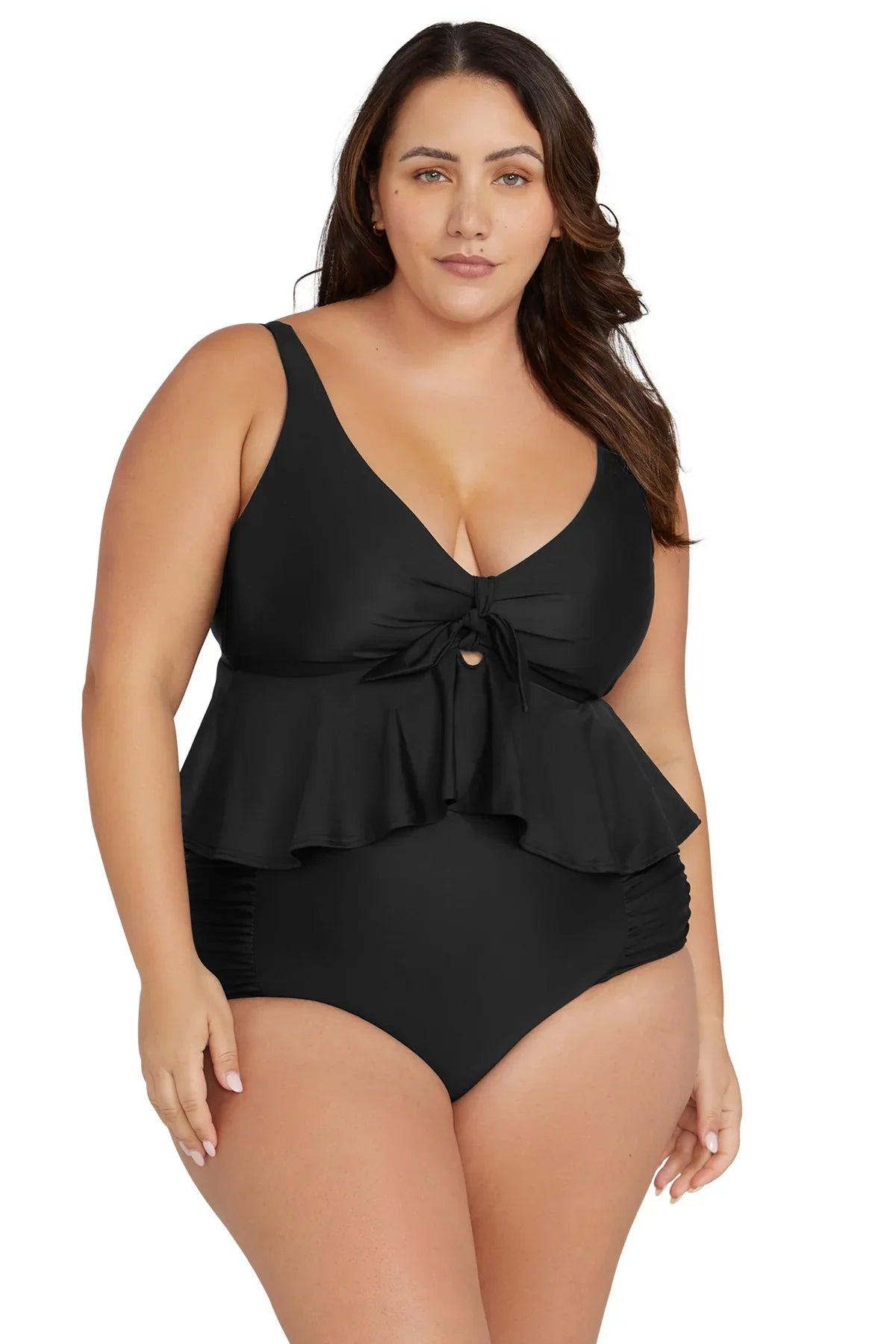 Hues Chagall Midriff Bikini Top - Artesandsat3821p - blk - Black - 16