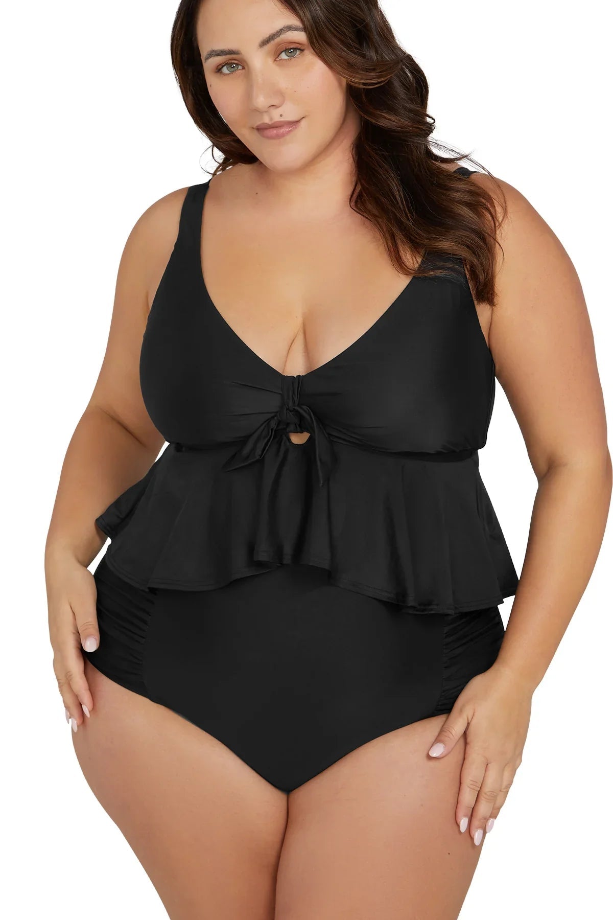 Hues Chagall Midriff Bikini Top - Artesandsat3821p - blk - Black - 16