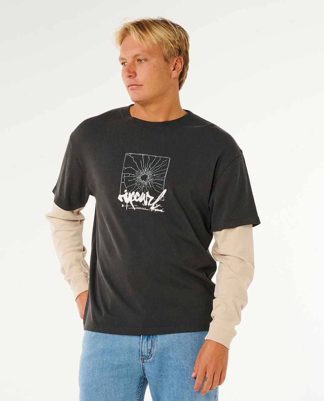 INNER VISIONS SMASHED L/S TEE - Rip Curl0Y7MTE-WASHED BLACK-XS