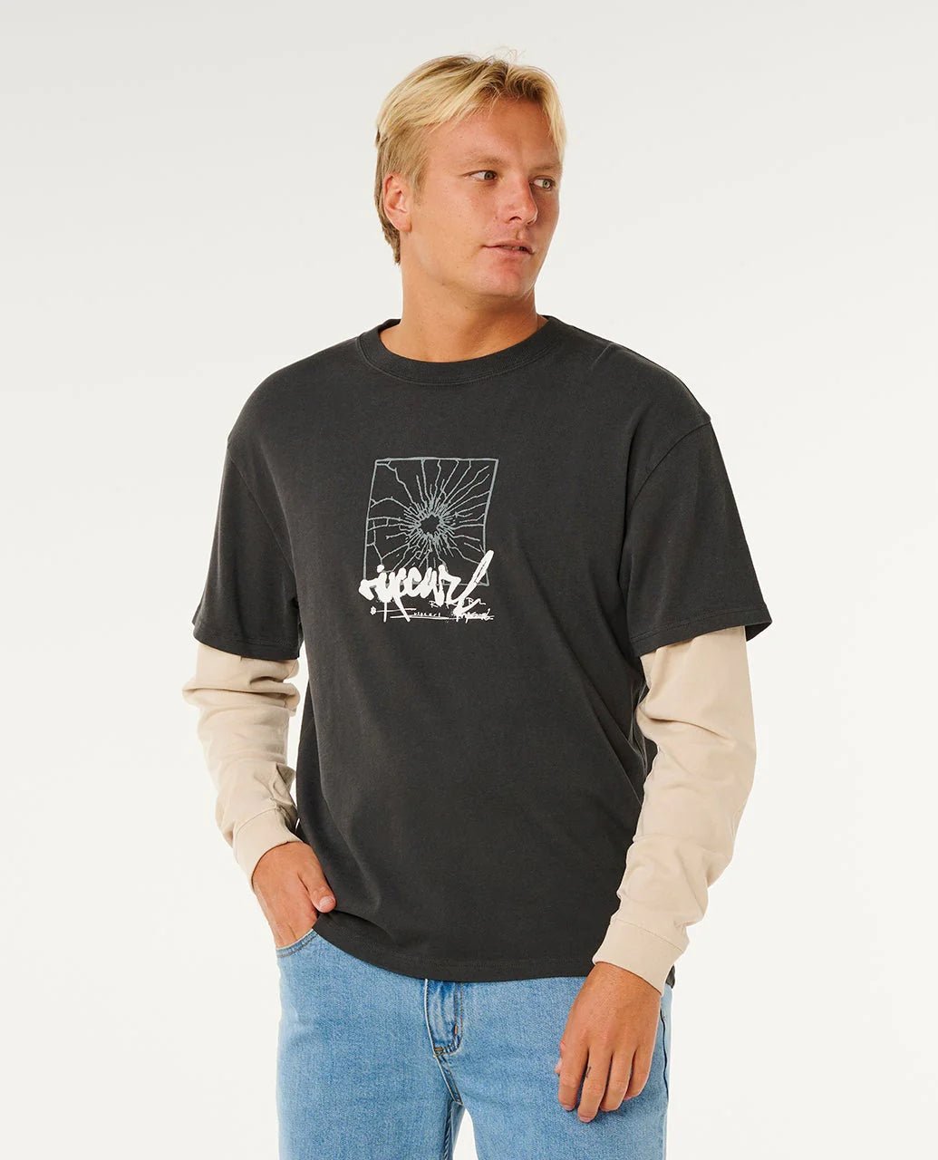 INNER VISIONS SMASHED L/S TEE - Rip Curl0Y7MTE-WASHED BLACK-XS