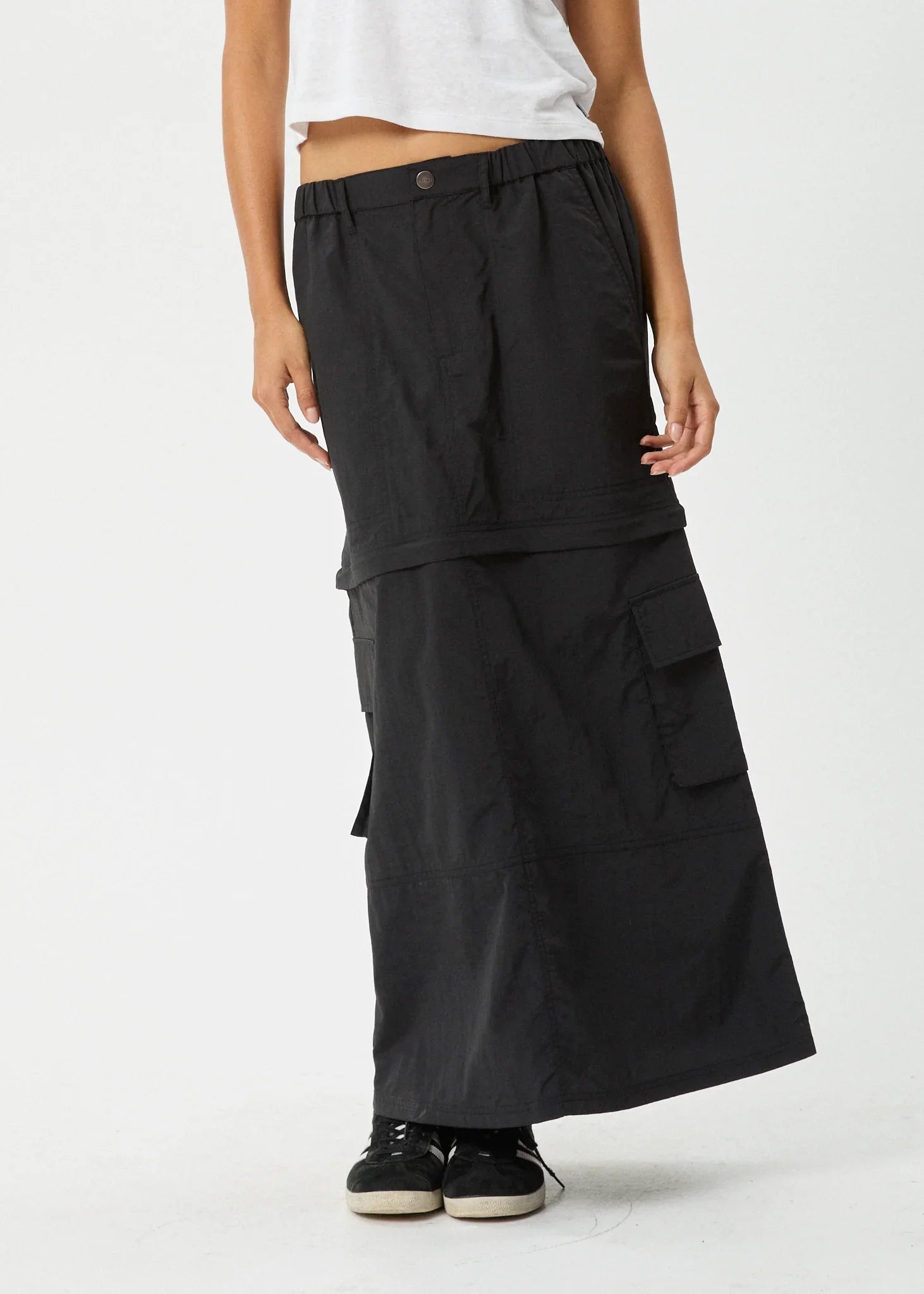 Instinct Recycled Zip Off Maxi Skirt - Afendsw242905 - blk - Black - L