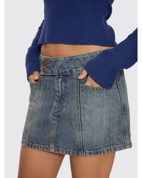 Isla Mini Skirt -ThrillsWTH26-311MFD-Mid Dirty Faded Blue-6
