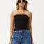 Jamie - Organic Rib Tube Top - AfendsW240096 - Black - XS