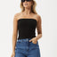 Jamie - Organic Rib Tube Top - AfendsW240096 - White - XS