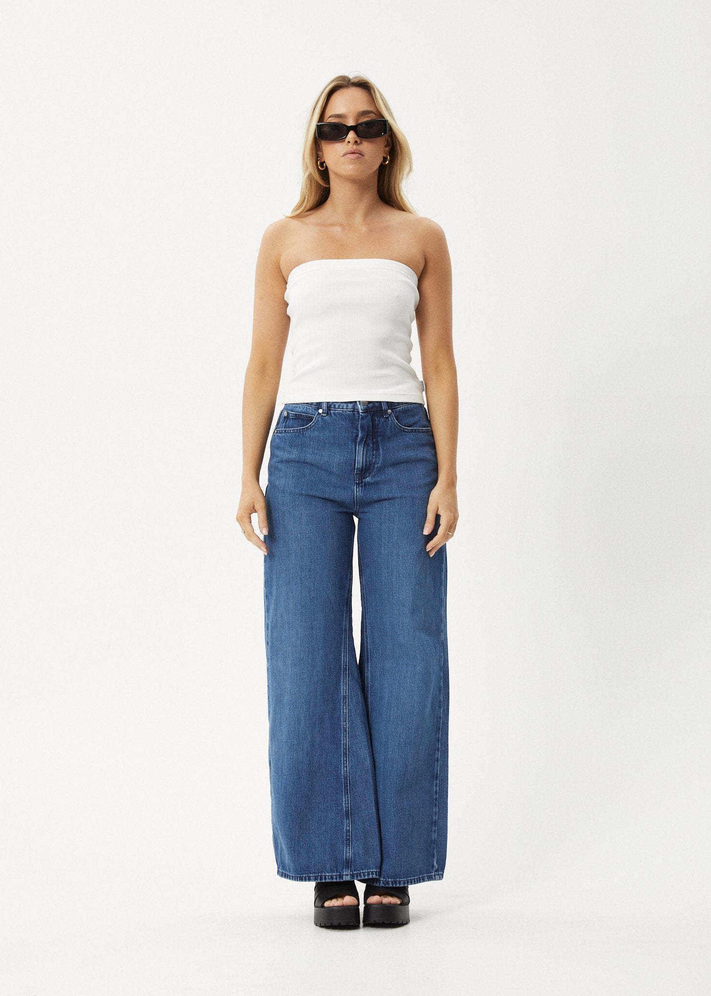 Jamie - Organic Rib Tube Top - AfendsW240096 - White - XS