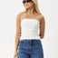 Jamie - Organic Rib Tube Top - AfendsW240096 - White - XS