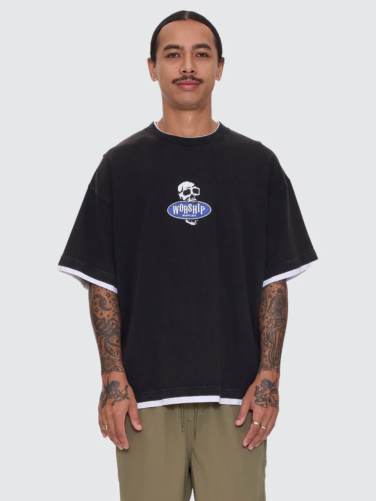 Jaws Oversize Tee - WorshipPR25-115BW-Washed Black-S