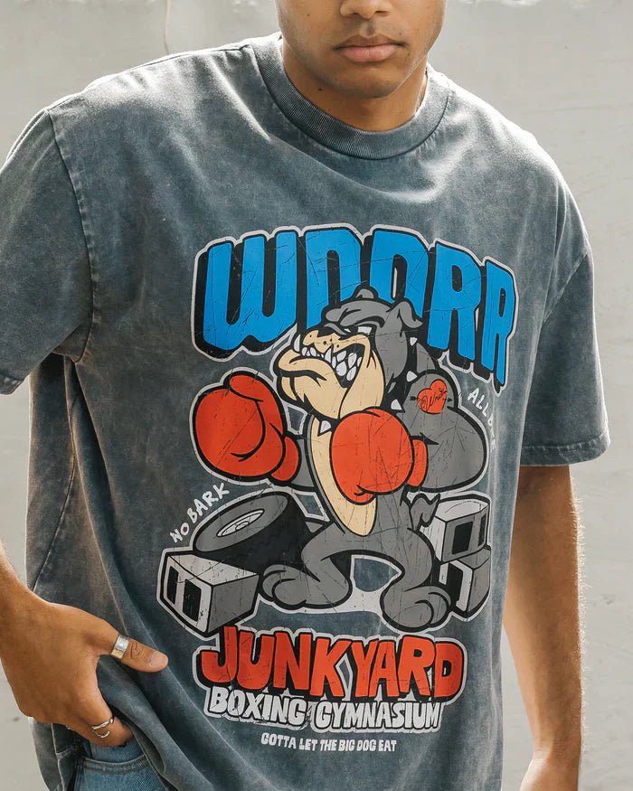 Junkyard Box Fit Tee - WNDRRW24LAA002WGY - Washed Grey - L