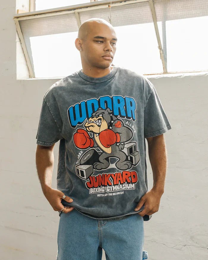 Junkyard Box Fit Tee - WNDRRW24LAA002WGY - Washed Grey - L
