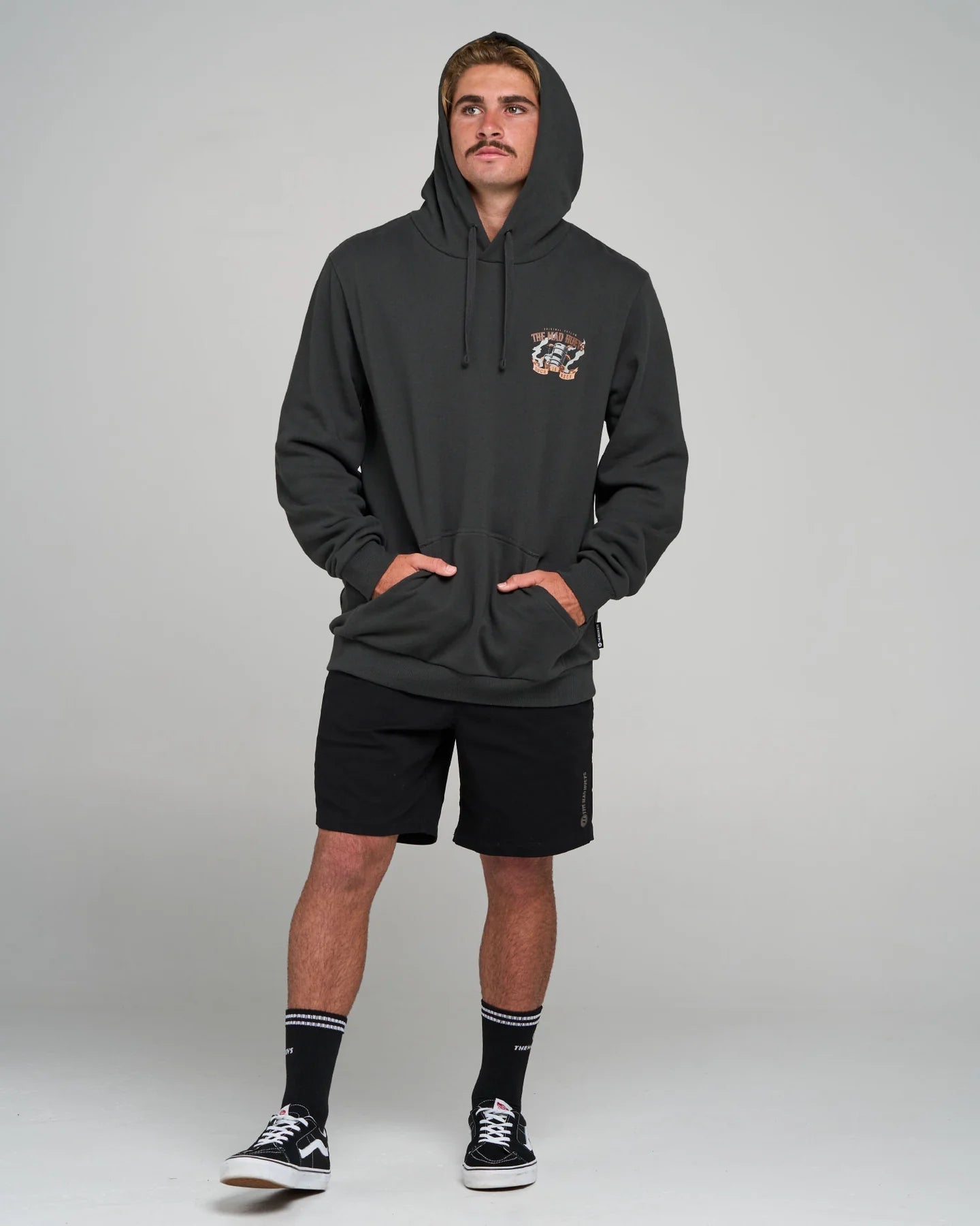 KEGS KELLY | HOODED PULLOVER - The Mad HueysH226M08004-VINTAGE BLACK-S