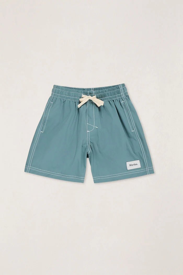 KIDS CONTRAST BEACH SHORT -RhythmCD26B-JA03-TEA-TEAL-2