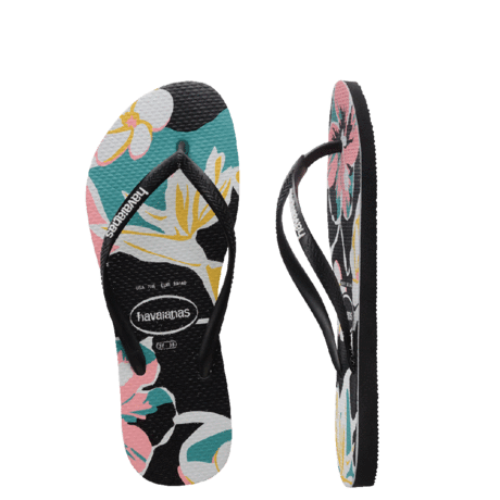 Kids Slim Print Floral Toddler - HavaianasHKSF1071T - Black/Black - 23to24