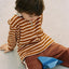 KIDS STRIPE LS RUGBY POLO - RhythmCD26B-CT04-EARTH-2