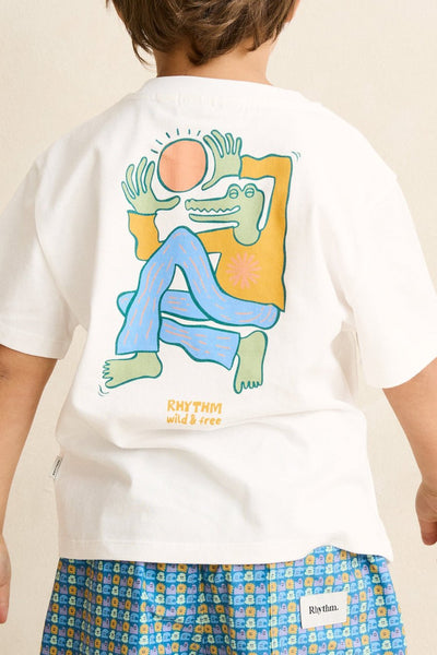KIDS SUN CROC SS T - SHIRT - RhythmCD25B-PT02-ECRU-3
