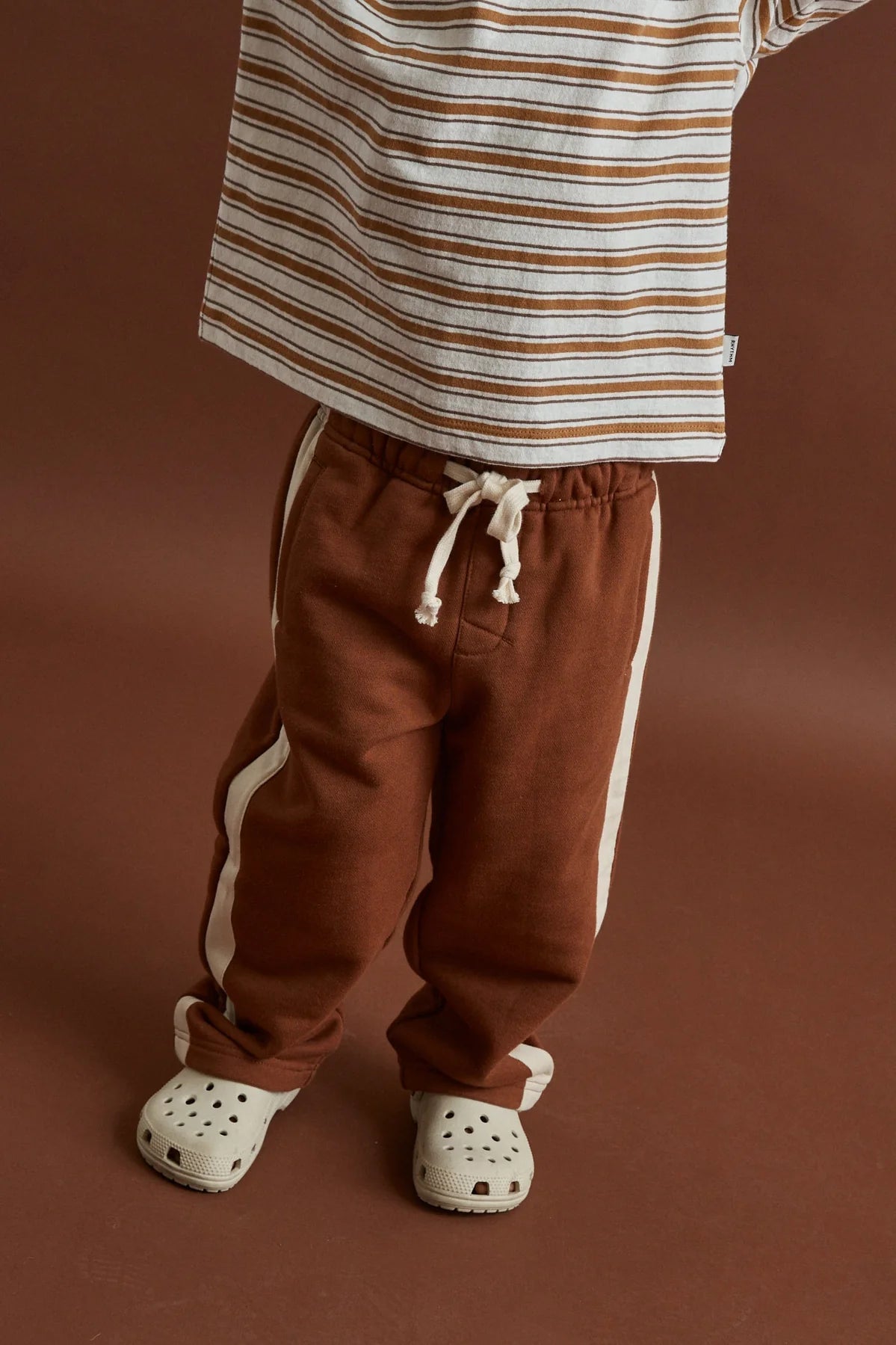 KIDS VINTAGE STRIPE TRACKPANT - RhythmCD26B-PA02-EARTH-2