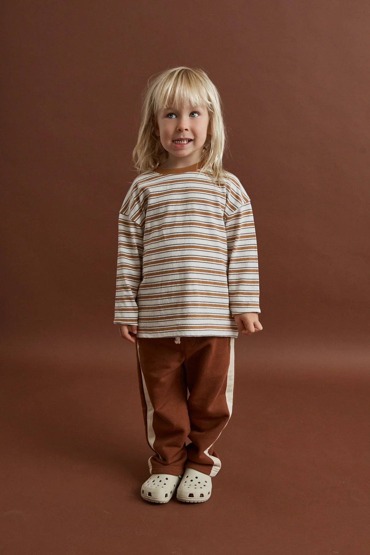 KIDS VINTAGE STRIPE TRACKPANT - RhythmCD26B-PA02-EARTH-2