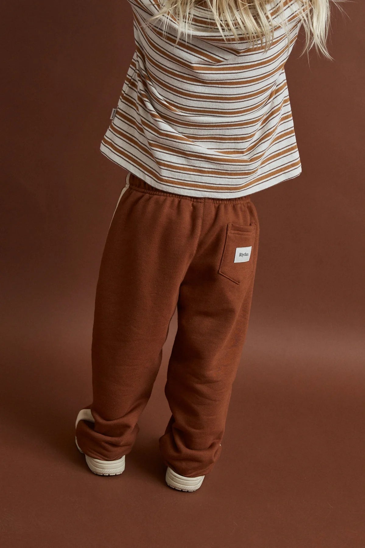 KIDS VINTAGE STRIPE TRACKPANT - RhythmCD26B-PA02-EARTH-2
