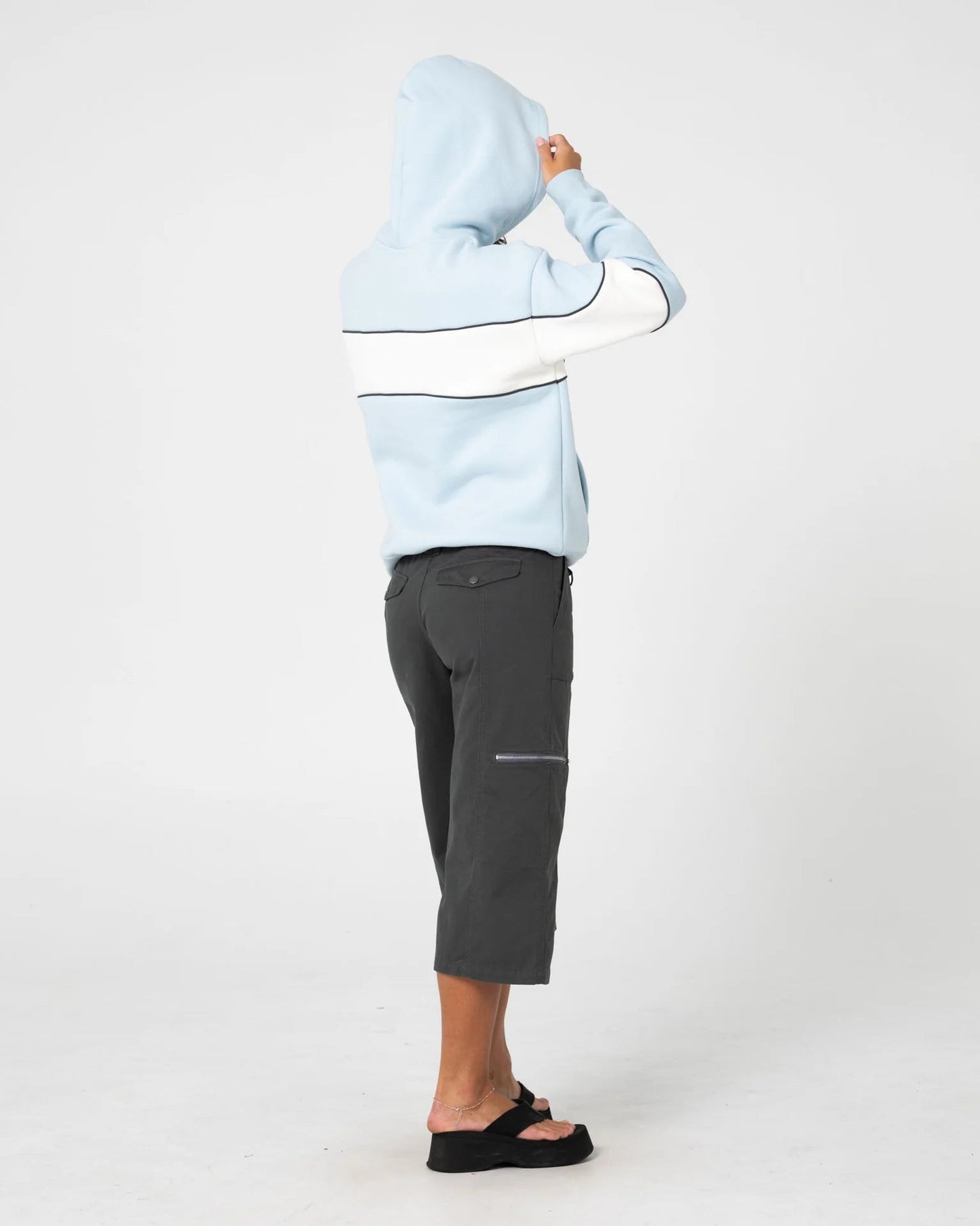 KINETIC OVERSIZED HOODED FLEECE - RustyFTL0919-RETRO BLUE / EGRET-08