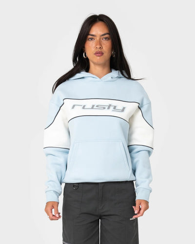 KINETIC OVERSIZED HOODED FLEECE - RustyFTL0919-RETRO BLUE / EGRET-08