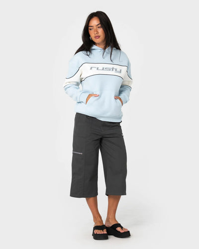 KINETIC OVERSIZED HOODED FLEECE - RustyFTL0919-RETRO BLUE / EGRET-08
