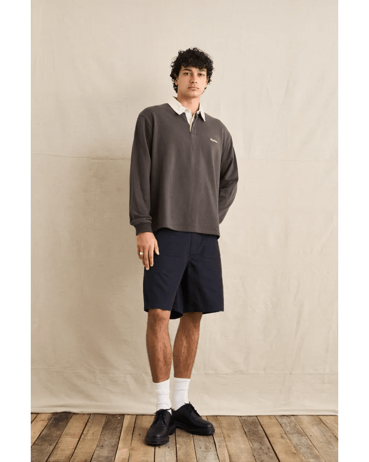 KOA VINTAGE RUGBY LS POLO - RhythmCD25M-CT15-OLIVE-S